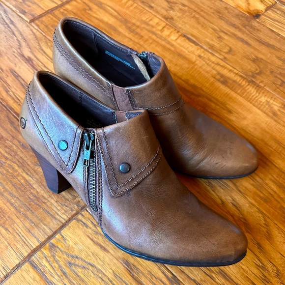 Born Tanya Marrone Short Leather Ankle Boot Booties Size 9.5 - Picture 4 of 9